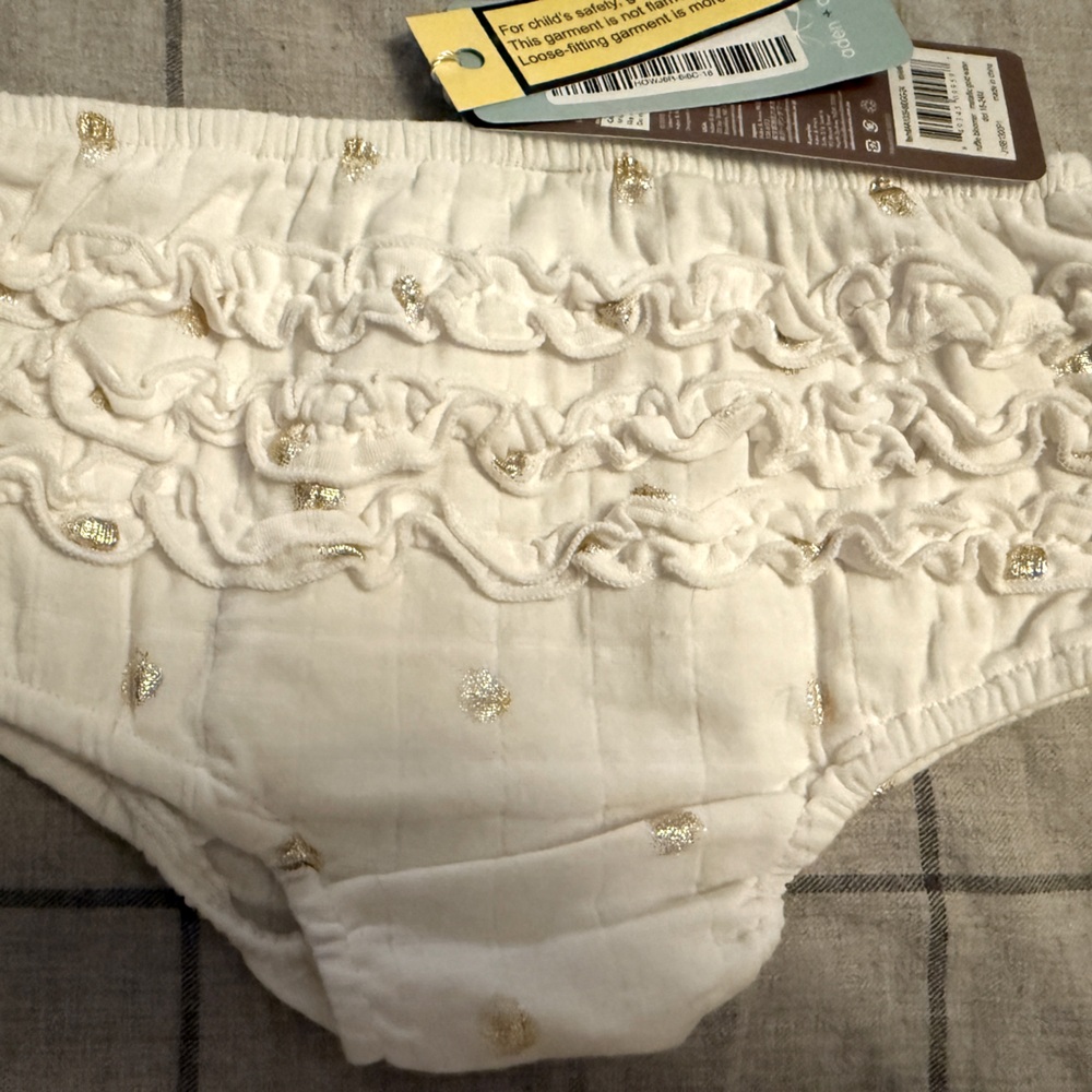 Aden + Anais Gold Polka Dot Bloomers 18-24m
